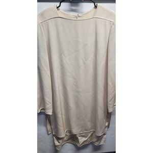 TOM‎ AND LINDA PLATT Cream Square Neck Long Sleeve Layered Tunic Top Size 14